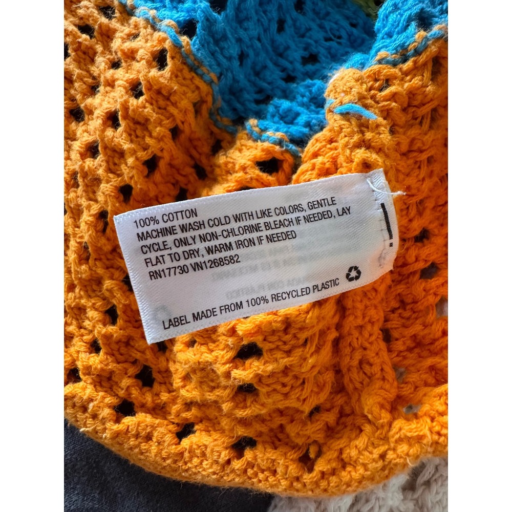 Wild Fable square Neck pointelle crochet pullover colorblock sweater Size XS - Picture 4 of 6
